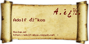 Adolf Ákos névjegykártya