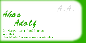akos adolf business card